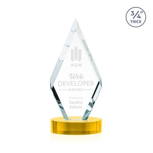 Awards and Trophies - Crystal Awards - Richmond Gold on Alberton Base Diamond Crystal Award