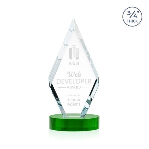 Awards and Trophies - Crystal Awards - Richmond Green on Alberton Base Diamond Crystal Award