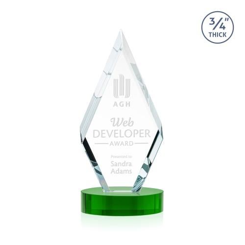 Awards and Trophies - Crystal Awards - Richmond Green on Alberton Base Diamond Crystal Award