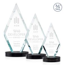 Richmond Black on Alberton Base Diamond Crystal Award - Crystal Awards