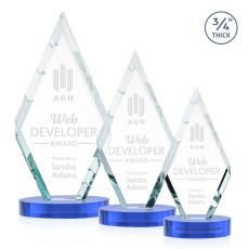 Richmond Sky Blue on Alberton Base Diamond Crystal Award - Awards and Trophies