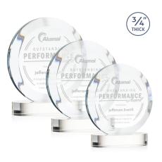 Gibralter Clear on Alberton Base Circle Crystal Award - Crystal Awards