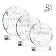 Gibralter Clear on Alberton Base Circle Crystal Award - Crystal Awards