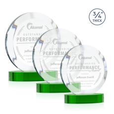 Gibralter Green on Alberton Base Circle Crystal Award - Awards and Trophies