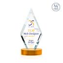 Richmond Full Color Amber on Alberton Base Diamond Crystal Award