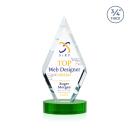 Richmond Full Color Green on Alberton Base Diamond Crystal Award