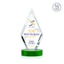 Richmond Full Color Green on Alberton Base Diamond Crystal Award