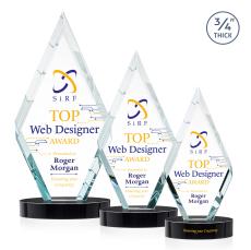 Richmond Full Color Black on Alberton Base Diamond Crystal Award - Crystal Awards