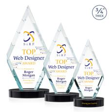 Richmond Full Color Black on Alberton Base Diamond Crystal Award - Diamond Awards