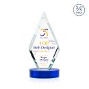 Richmond Full Color Blue on Alberton Base Diamond Crystal Award