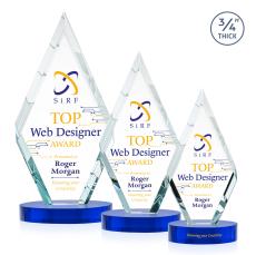 Richmond Full Color Blue on Alberton Base Diamond Crystal Award - Crystal Awards