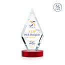 Richmond Full Color Red on Alberton Base Diamond Crystal Award