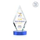 Richmond Full Color Sky Blue on Alberton Base Diamond Crystal Award