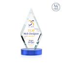 Richmond Full Color Sky Blue on Alberton Base Diamond Crystal Award