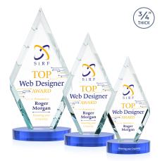 Richmond Full Color Sky Blue on Alberton Base Diamond Crystal Award - Crystal Awards