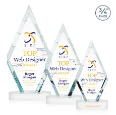 Richmond Full Color White on Alberton Base Diamond Crystal Award - Crystal Awards