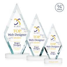 Richmond Full Color White on Alberton Base Diamond Crystal Award - Full Color Imprint