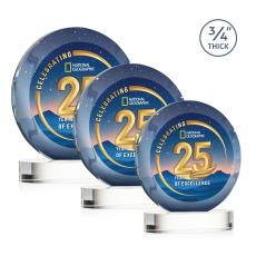 Gibralter Vividprint Clear on Alberton Base Circle Crystal Award - Crystal Awards