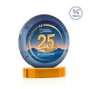 Gibralter Vividprint&trade; Amber on Alberton Base Circle Crystal Award