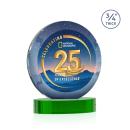Gibralter Vividprint&trade; Green on Alberton Base Circle Crystal Award