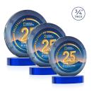 Gibralter Vividprint&trade; Blue on Alberton Base Circle Crystal Award