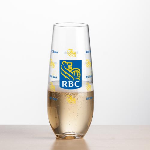 Corporate Gifts - Barware - Champagne Flutes - Boston Stemless Flute - Full Color