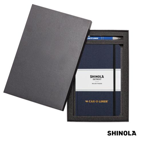 Promotional Products - Journals & Notebooks - Hardcover Journals - Shinola® HardCover Journal/Clicker Pen Gift Set - (M)