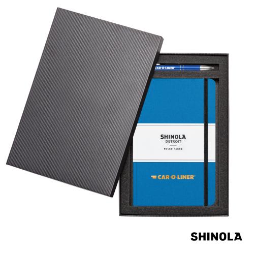 Promotional Products - Journals & Notebooks - Hardcover Journals - Shinola&reg; HardCover Journal/Clicker Pen Gift Set - (M)