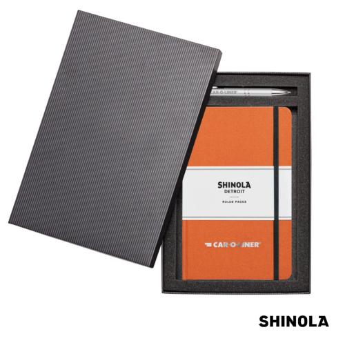 Promotional Products - Journals & Notebooks - Hardcover Journals - Shinola® HardCover Journal/Clicker Pen Gift Set - (M)