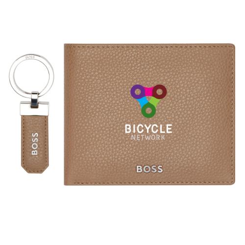 Promotional Products - Auto and Tools - Gift Sets - Hugo Boss® Classic Grained Key ring & Wallet Set