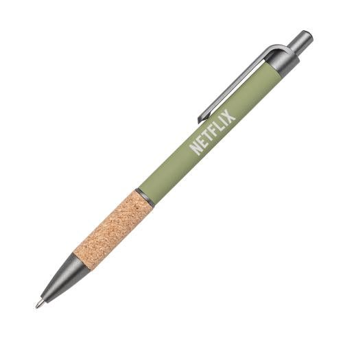 Promotional Products - Writing Instruments - Metal Pens - Otto Metal Pen w/Cork Grip & Black Refill