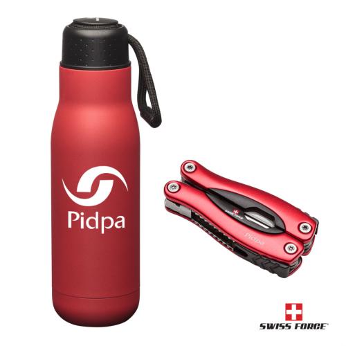 Promotional Products - Drinkware - Gift Sets - Swiss Force® Bonam Bottle & Multi-Tool Gift Set