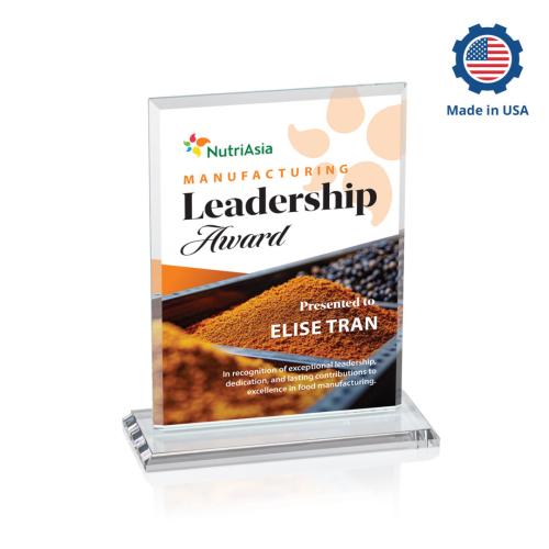 Awards and Trophies - Crystal Awards - Vitalia Full Color Rectangle Crystal Award