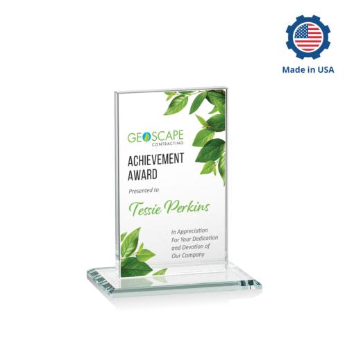 Awards and Trophies - Crystal Awards - Heathrow Full Color Rectangle Crystal Award