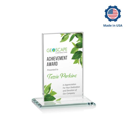 Awards and Trophies - Crystal Awards - Heathrow Full Color Rectangle Crystal Award