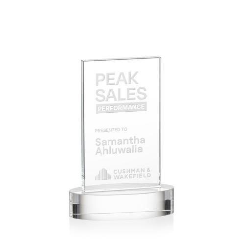 Awards and Trophies - Crystal Awards - Heathrow Clear on Alberton Base Rectangle Crystal Award