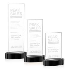 Heathrow Black on Alberton Base Rectangle Crystal Award - Awards and Trophies