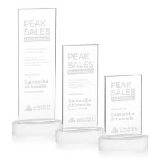 Heathrow White on Alberton Base Rectangle Crystal Award - Awards and Trophies
