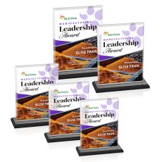 Vitalia Full Color Black Rectangle Crystal Award - Crystal Awards