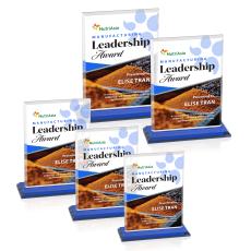 Vitalia Full Color Blue Rectangle Crystal Award - Crystal Awards