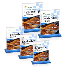 Vitalia Full Color Sky Blue Rectangle Crystal Award - Crystal Awards