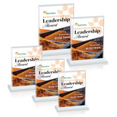 Vitalia Full Color White Rectangle Crystal Award - Crystal Awards