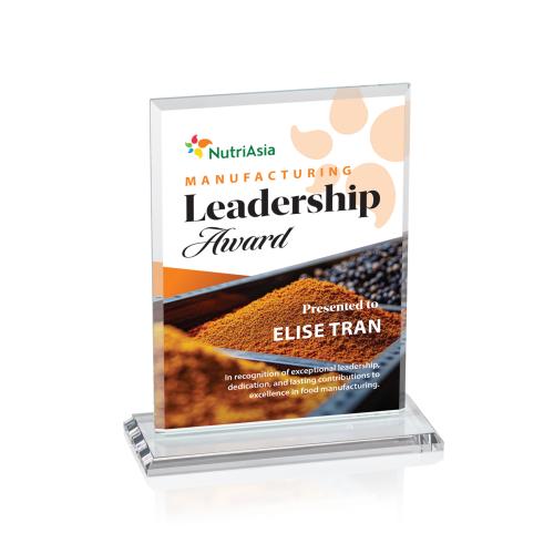 Awards and Trophies - Crystal Awards - Vitalia Full Color Clear Rectangle Crystal Award