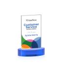 Heathrow Full Color Sky Blue on Alberton Base Rectangle Crystal Award