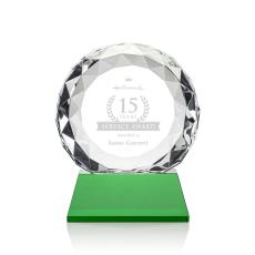 Seville Green on Cleveland Base Circle Crystal Award - Diamond Awards