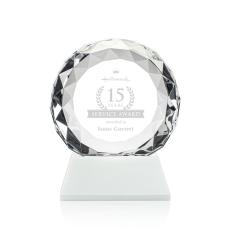 Seville White on Cleveland Base Circle Crystal Award - Diamond Awards