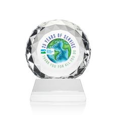 Seville Full Color Clear on Cleveland Base Circle Crystal Award - Diamond Awards
