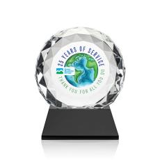 Seville Full Color Black on Cleveland Base Circle Crystal Award - Diamond Awards