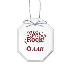Starfire Ornament - Long Octagon Imprinted - Corporate Gifts