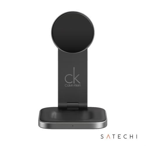 Promotional Products - Tech & Accessories  - Power Banks - SATECHI&reg; 3-in-1 Qi2 Wireless Charging Stand Type A,C,G Plugs